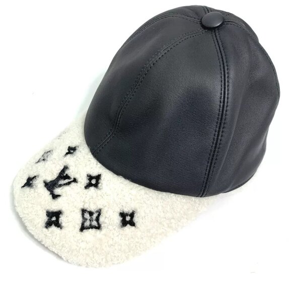 Louis Vuitton Accessories - LOUIS VUITTON M00493 Cap-Sharing Hat cap Leather Black/White